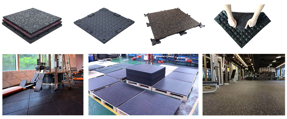 Composite rubber tiles